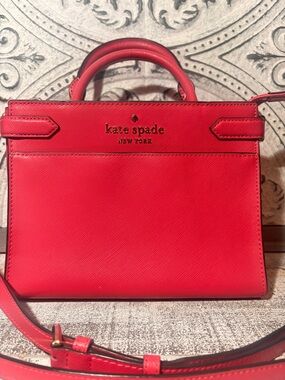 Kate Spade New York Luxe Pink Structured Satchel Crossbody Handbag